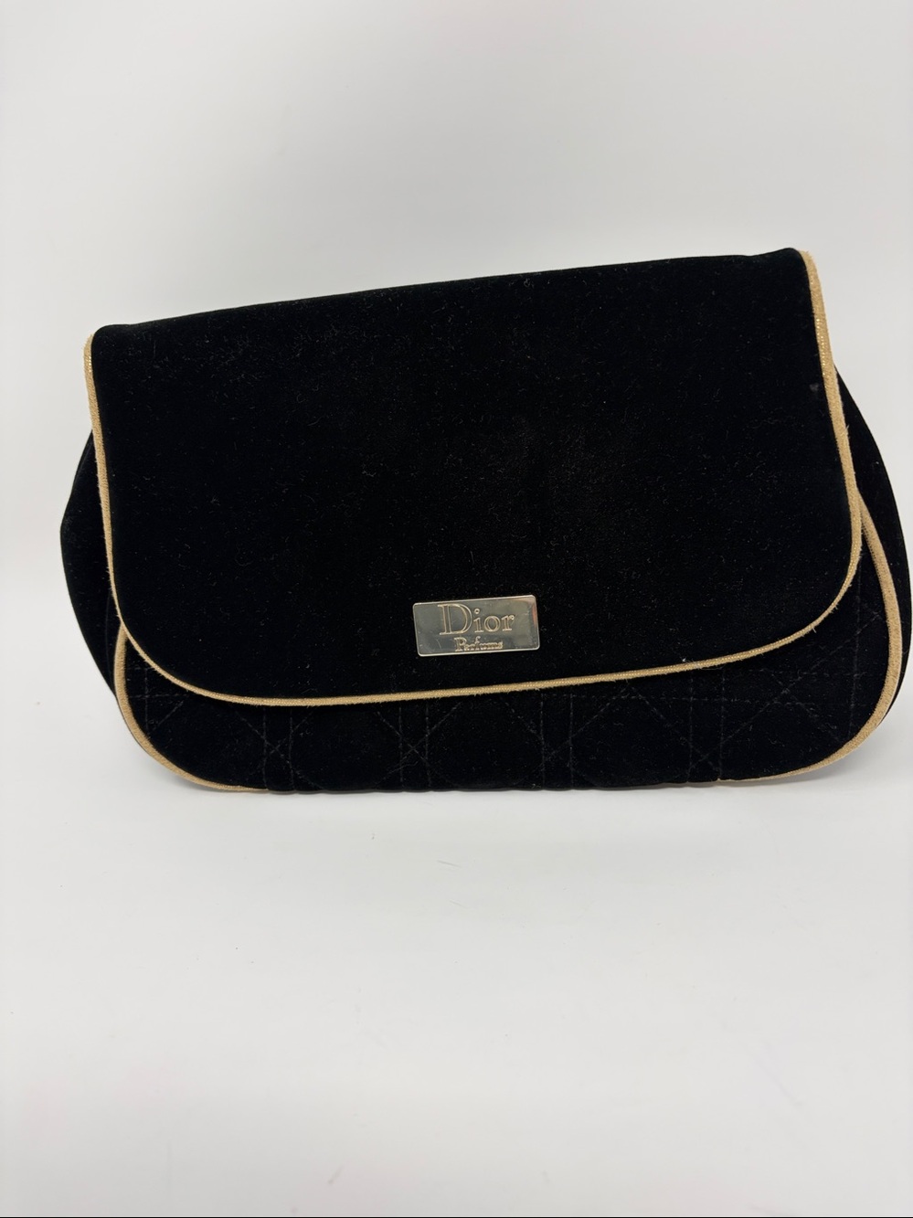 Dior Beauty Black Velvet Clutch with Gold Piping - Picture 3 of 3